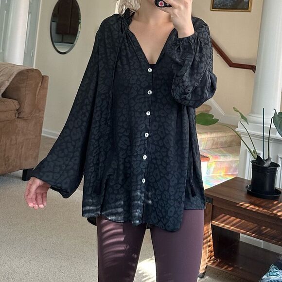 Show me your MuMu black leopard print elegant blouse/shirt/tunic dress - Picture 10 of 12